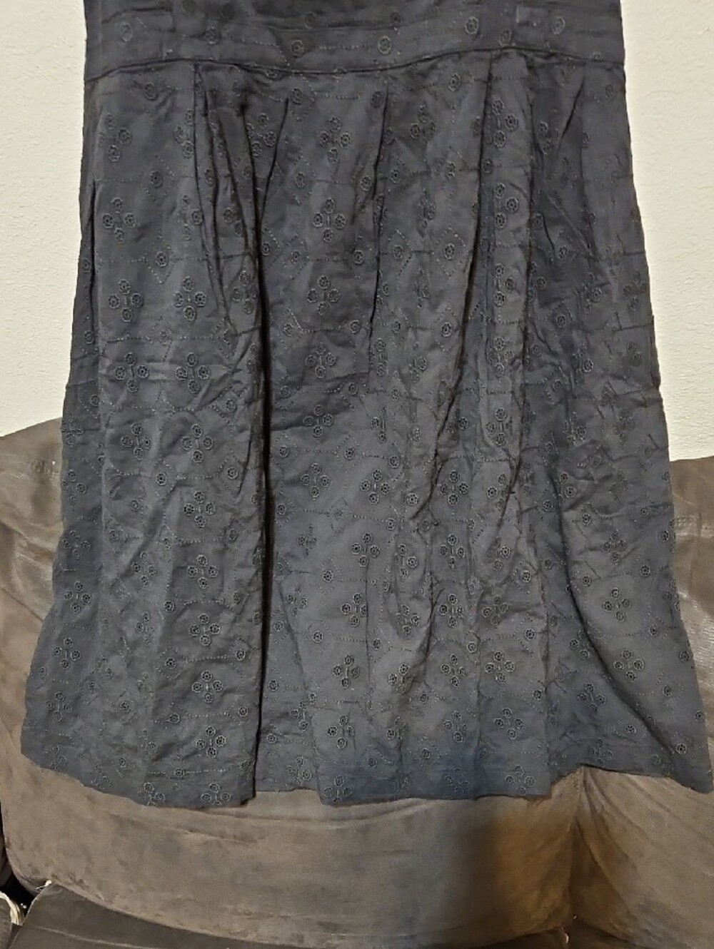 Old Navy Black Eyelet Tie-Shoulder Midi Dress - Picture 3 of 9
